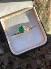 Load image into Gallery viewer, Emerald and Diamond 'Toi et Moi' ring in 18ct Gold