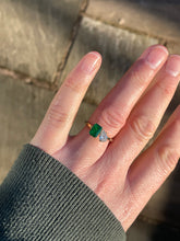 Load image into Gallery viewer, Emerald and Diamond 'Toi et Moi' ring in 18ct Gold