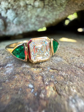 Load image into Gallery viewer, Incredible Diamond and Emerald Ring in 18ct Gold