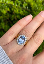 Load image into Gallery viewer, NOW RESERVED Ceylon Sapphire and Diamond Cluster Ring in 18ct Gold