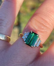 Load image into Gallery viewer, Fine Tourmaline and Diamond Ring in 18ct Yellow Gold