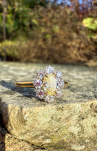 Load image into Gallery viewer, Pale Yellow and White Diamond Cluster in 18ct Yellow and White Gold