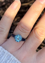Load image into Gallery viewer, *SALE* Unique Aquamarine, Sapphire and Diamond ring in Platinum