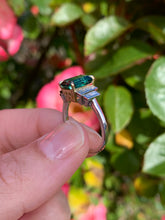 Load image into Gallery viewer, Lagoon Tourmaline and Diamond Ring in Platinum and 18ct Yellow Gold