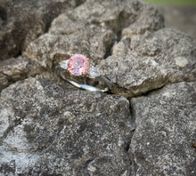 Load image into Gallery viewer, Blush Pink Ceylon Sapphire and Diamond Ring in 18ct Gold