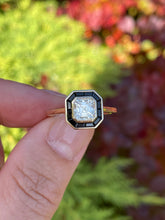 Load image into Gallery viewer, GIA Certified Diamond and Onyx Ring in 18ct Yellow Gold