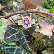 Load image into Gallery viewer, Untreated Pink Topaz and Diamond Ring in 18ct Yellow Gold