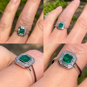 *RESERVED* Incredible Colombian Emerald and Diamond Ring