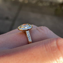 Load image into Gallery viewer, Golden Champagne Diamond Halo Ring
