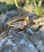 Load image into Gallery viewer, Champagne Diamond Trilogy Ring in 18ct Yellow Gold
