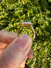 Load image into Gallery viewer, Stunning Emerald and Diamond Cluster Ring in 18ct Yellow Gold
