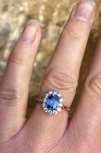 Load image into Gallery viewer, Ceylon Sapphire and Diamond Cluster Ring
