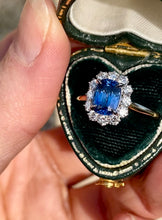 Load image into Gallery viewer, Ceylon Sapphire and Diamond Cluster Ring
