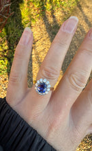 Load image into Gallery viewer, Sapphire and Diamond Cluster Ring in 18ct Gold And Platinum
