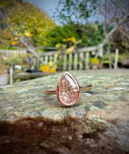 Load image into Gallery viewer, Blush-Brown Pear Shaped Diamond Ring in 18ct Rose Gold
