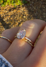 Load image into Gallery viewer, Blush-Brown Pear Shaped Diamond Ring in 18ct Rose Gold
