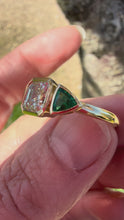 Load and play video in Gallery viewer, Incredible Diamond and Emerald Ring in 18ct Gold
