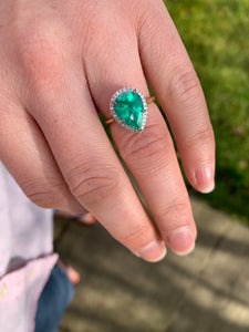 Spectacular 3 Carat Emerald and Diamond Ring