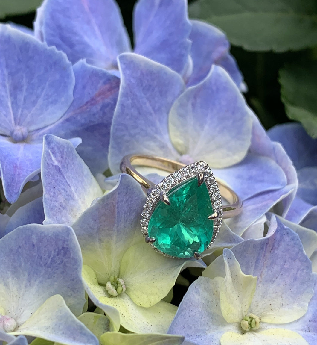 Spectacular 3 Carat Emerald and Diamond Ring