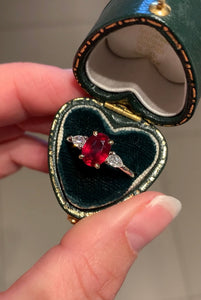 * SALE * Fine Ruby and Diamond Ring In Platinum and 18ct Yellow Gold