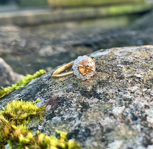 Beautiful Sapphire and Diamond Daisy Cluster Ring